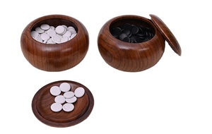Contenedor de almacenamiento de juego de ajedrez Go de madera profesional hecho de bambú duradero - Product Image 3