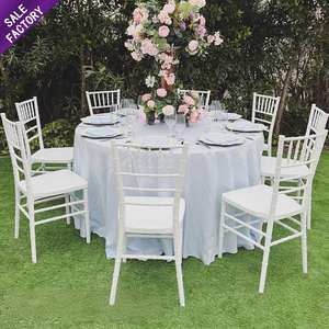 Manufacturer Wholesale Stacking Metal White Gold Banquet <b>Garden</b> Dining Chair Wedding and Event Chiavari Tiffany Chair - Product Image 1