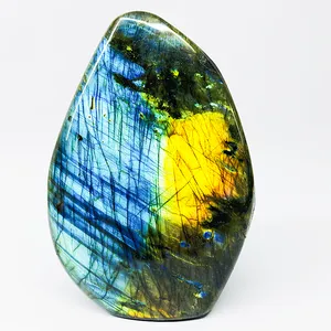 Wholesale Natural Crystal Rough Healing Stone Purple Blue Gold Light Labradorite For Home Decoration