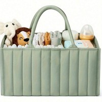 Organisateur de couches en coton grande capacité de 15 pouces, panier de rangement pliable pour voiture et voyage