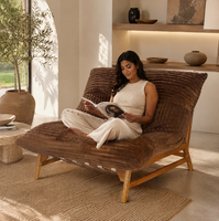 Fauteuil inclinable individuel en velours côtelé, style décontracté nordique