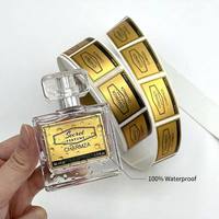 Étiquettes de bouteilles de parfum en feuille d'or en gros, autocollants en vinyle imperméables avec logo personnalisé pour les fabricants de petites entreprises