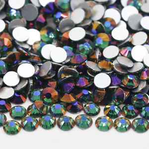 Piedras <span class=keywords><strong>de</strong></span> Cristal <span class=keywords><strong>de</strong></span> Vidrio <span class=keywords><strong>Color</strong></span> Esmeralda Mirage SS3-SS50, Gemas <span class=keywords><strong>de</strong></span> Cristal para Decoración con Apliques <span class=keywords><strong>de</strong></span> Pedrería - Product Image 3