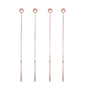Bâtonnet mélangeur élégant en acier inoxydable rose doré pour thé, <span class=keywords><strong>café</strong></span> et cocktails – Outil de bar moderne - Product Image 1