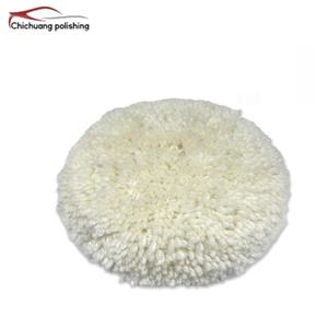 Tampon de polissage en <span class=keywords><strong>laine</strong></span> double face de 8 pouces de bonne qualité, couleur blanche, calibre 16, filetage 5/8''-11, pour polissage automobile, OEM, grain 1500 - Product Image 2