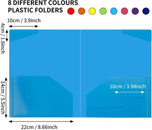 Cartelle in PP EOOUT da 32 pezzi con tasche, resistenti, a 4 tasche, formato lettera, <span class=keywords><strong>per</strong></span> ufficio e scuola, 8 colori assortiti - Product Image 3