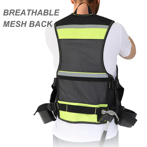 Customized OEM Waterproof Tool <b>Vest</b> for Men with Adjustable Strap <b>Reflective</b> Strip High-Capacity for Electricians & Carpenters - Product Image 5