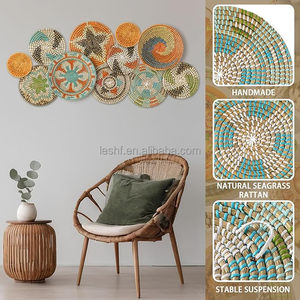 Set di 11 Cesti Rotondi da Parete <span class=keywords><strong>in</strong></span> Stile Bohémien, Decorazioni Rustiche per Cucina e <span class=keywords><strong>Casa</strong></span> di <span class=keywords><strong>Campagna</strong></span>, Arredo Estivo - Product Image 4