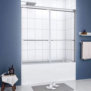 Porte en verre de <span class=keywords><strong>baignoire</strong></span> de dérivation encadré60x60 <span class=keywords><strong>Baignoire</strong></span> SGCC Porte coulissante en verre trempé transparentDouble porte coulissante pour <span class=keywords><strong>baignoire</strong></span> - Product Image 4
