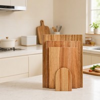 Acacia houten snijplank set van 3 met standaard, multi-formaat boekvormige houten snijplanken voor keukenvoorbereiding
