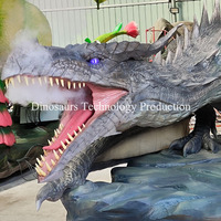 Modèle de dragon animatronique personnalisé avec fonction de fumée, robot animal mythique interactif