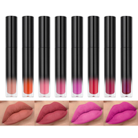 Rouge à lèvres liquide 34 couleurs, marque privée, logo personnalisé, fini brillant mat, tube rond, haute brillance, waterproof, anti-transfert, maquillage végétalien