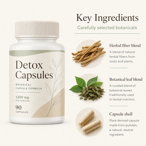 Capsules Détox Compléments Alimentaires Antioxydants Biologiques Végétaliens Adultes 90 Capsules Sans Gluten Certifiés GMP Sélénium Chlorelle - Product Image 3