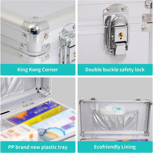 กล่องปฐมพยาบาลอลูมิเนียมแบบพกพาพร้อมล็อคและจัดการกล่องเก็บยากลางแจ้ง - Product Image 6