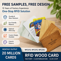 Tarjeta de Visita de Madera Programable NFC216 de 888 Bytes, Tarjeta de Membresía NFC de Bambú Ecológica Personalizable