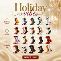 Chaussettes en coton unisexe populaires pour les fêtes de fin d'année, 200N, anti-transpiration, toutes saisons, à aiguille unique, taille unique, pour hommes et femmes