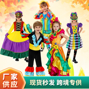 Jiedi Children Girls Brazilian Carnival Costume Stage Performance <b>Dress</b> With Large Skirt Ethnic Style Dance Outfit - Product Image 5