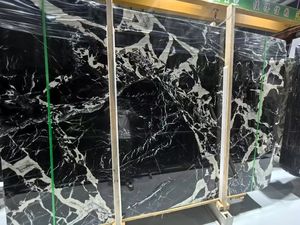 काले और सफेद मिलान के साथ हार्ड बबली काले प्राकृतिक संगमरमर - Product Image 6