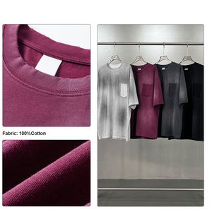 เสื้อยืดผู้ชายไซส์ใหญ่ พิมพ์ลายดิจิตอล ผ้าคอตตอนถักเนื้อหนา 100% ซักแล้วทำให้ดูเก่า พร้อมสกรีนโลโก้ตามสั่ง ขายส่ง - Product Image 3