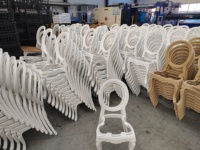 Chaise de banquet portable ovale en résine plastique, design Louis Royal, étanche et durable, pour hôtel, salle à manger et salon extérieur