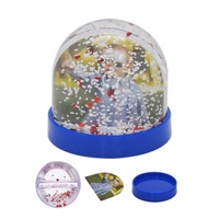 Cadeaux de Noël, cadre photo en forme de dôme en plastique avec paillettes liquides, globe à neige avec impression personnalisée, base en caoutchouc PVC