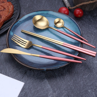 Ensemble de couverts en acier inoxydable 18/10 brossé, forgé, robuste, écologique, durable, de qualité alimentaire 304, finition mate