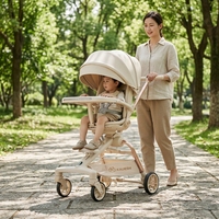 Poussette bébé pliable en alliage d'aluminium High View, position assise et allongée, 25 kg
