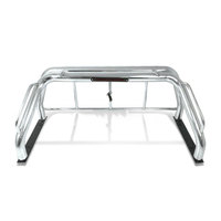 Barre de protection de camionnette sport universelle 4x4 de haute qualité en acier inoxydable argent + noir pour Toyota Tacoma Hilux Revo