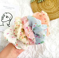 Chouchous pour cheveux en forme de cerise pour filles, attaches pour cheveux à fleurs, porte-queue de cheval en tulle