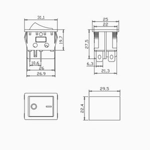 KCD4 Công Tắc Dòng Điện Lớn 30A Công Tắc Rocker Mạ Bạc Pin Đồng Màu Tím - Product Image 6