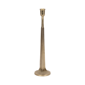 Portacandele Conico in Metallo Dorato, Candelabro Decorativo per Centrotavola, Mensola o Decorazione da Scaffale - Product Image 3