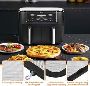 Ninja A451 खाद्य-ग्रेड गैर विषैले स्टेनलेस स्टील एयर फ्रायर चुंबकीय सिलिकॉन स्प्लेश गार्ड - Product Image 6