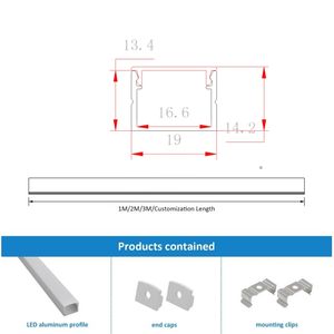 3.3FT/1M canale a LED in alluminio a forma di <span class=keywords><strong>U</strong></span> 19*13mm canale diffusore a strisce LED argento con copertura bianco latte Alu striscia profilo Led - Product Image 3