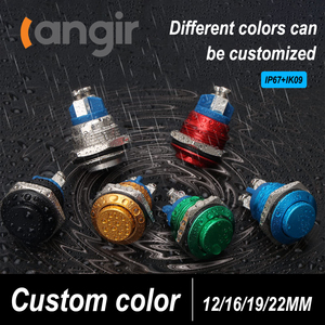 Interrupteur à bascule LANGIR 12 mm en acier inoxydable, bouton poussoir LED 24 mm, interrupteur électrique anti-vandalisme à bascule - Product Image 3