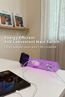 Multiprise à pince de bureau NYYTGE avec veilleuse, charge rapide 40W, cordon d'extension de 1,8 m, 4 ports USB-C, 5 prises CA, protection contre les surtensions, certifiée ETL