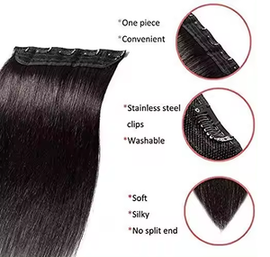 100% naturel sans couture Clip-In Extensions de cheveux humains soyeux droite vague Style haute qualité matière première prix de gros - Product Image 5