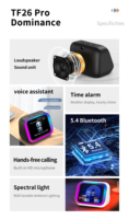 Altavoz Inteligente KSN Tf26 con Asistente de Voz IA, Fondo de Pantalla Personalizado, Pantalla LED RGB, Función de Llamadas Bluetooth, Reloj Despertador de Escritorio de 5W