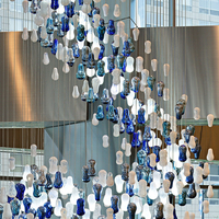 Lustre en verre personnalisable de qualité supérieure pour la décoration intérieure, luminaire suspendu pour hall d'hôtel, restaurant haut de gamme