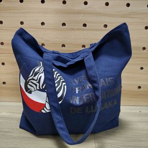 Sac de shopping de grande capacité avec logo imprimé personnalisé de haute qualité, sac en jean, toile épaisse, sac fourre-tout pour étudiants - Product Image 2
