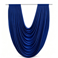 Rideau de fond de scène de mariage en satin bleu roi en forme de U, pré-fabriqué, pour décoration de stand métallique, décoration et fournitures de mariage