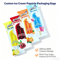 Sachet en plastique Mylar personnalisé avec logo, scellé à chaud, en feuille d'aluminium, pour emballage de bâtonnets de glace, de sucettes glacées et de crèmes glacées