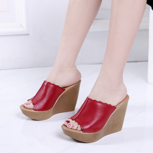 <span class=keywords><strong>Sandales</strong></span> <span class=keywords><strong>compensées</strong></span> grande <span class=keywords><strong>taille</strong></span> pour femme, nouvelle collection été, à bout ouvert, semelle épaisse en PU, semelle extérieure en caoutchouc - Product Image 6