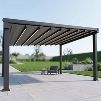 Pergola Commerciale Personalizzata con Tende Laterali a Zip e Luci LED
