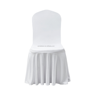 <span class=keywords><strong>Fundas</strong></span> de Silla Elásticas Modernas de Color Blanco Sólido con Dobladillo de Volantes <span class=keywords><strong>para</strong></span> Banquetes, Fiestas, Eventos, Decoración del Hogar y Bodas - Product Image 2