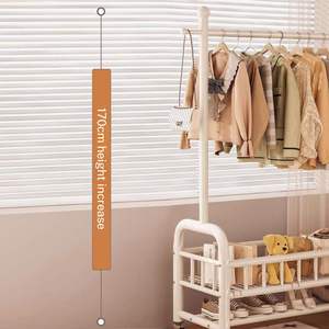 Porte-vêtements multifonction en métal à double barre, épaissi, pour salon et chambre à coucher - Product Image 4