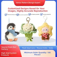 Porte-clés en métal personnalisés en peluche, figurines mascotte d'entreprise, jouets en peluche, porte-clés en forme d'alien de dessin animé