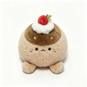 Peluche pudding personnalisée, peluche dessert, adorable animal en peluche en forme de nourriture, peluche pudding aux cerises, peluche pudding avec une cerise sur le dessus - Product Image 2