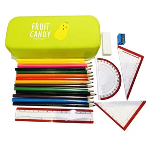 Colorfully Cute Silicone <b>Pencil</b> <b>Case</b> School Stationery <b>Set</b> with Manufactured Promotion Gift Quality Basic School Supplies - Product Image 1