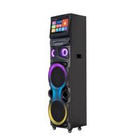 Altavoz Activo de 100W de Alta Potencia, Sistema de Audio para Fiestas al Aire Libre con Luces RGB de Discoteca