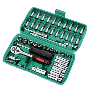 Automotive Repair Tool Set 53 Piece Green Box Socket Wrench Ratchet Screwdriver Combination Kit For Auto Home Repair - Product Image 2